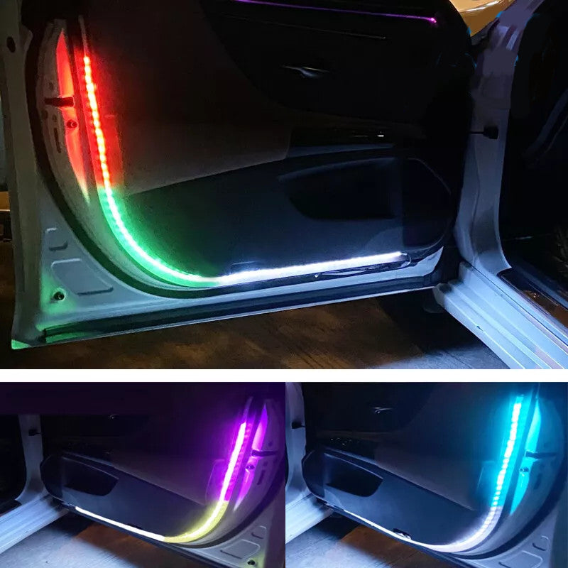 RGB Car Door LED Open Warning Strip Light Flashing Welcome Collision Lamp