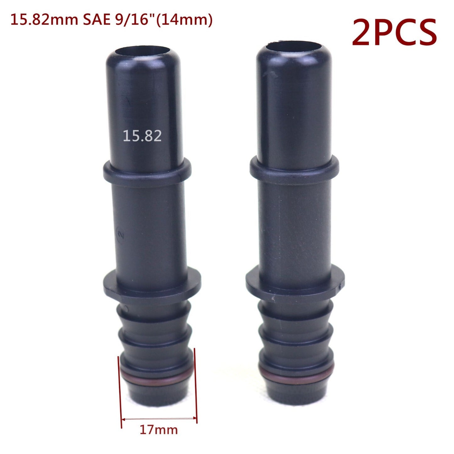 2-Pack 15.82mm ID14 Automotive Fuel Line Hose Quick Release Male Connector