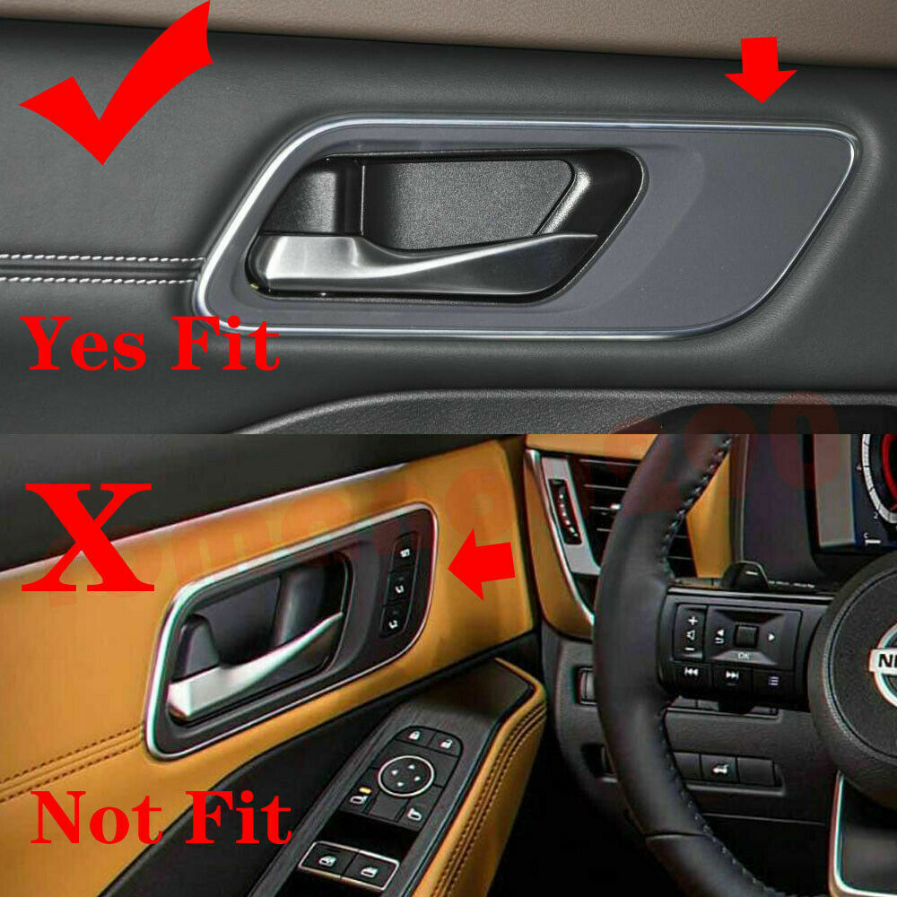 for Nissan Rogue 2021-2022 Wood Grain Interior Door Handle Pull Bowl Cover Trim