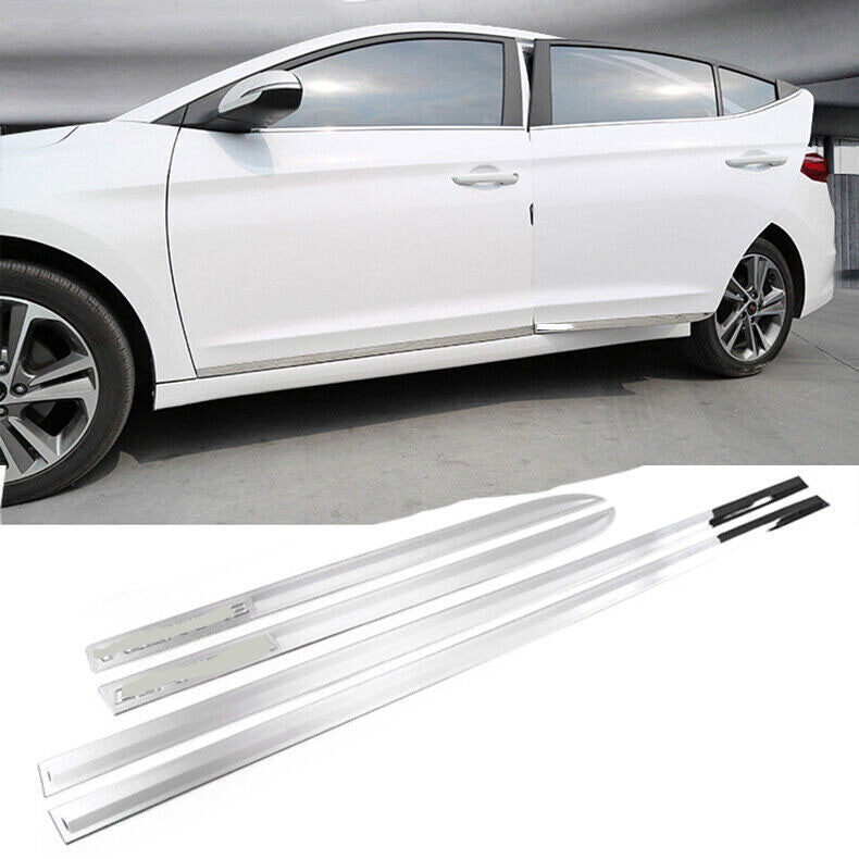 4x for Hyundai for Elantra 2017-20 Chrome Steel Door Body Side Cover Strip Trim Kit