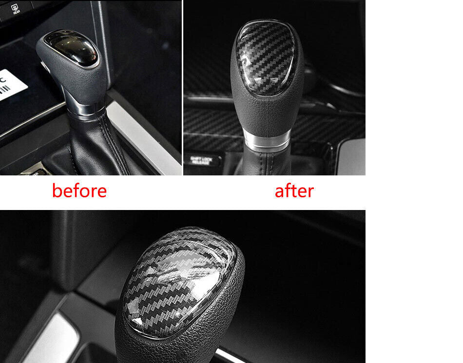 for Hyundai for Elantra 2017-2020ABS Carbon Inner Gear Shift Knob Molding Cover Cap