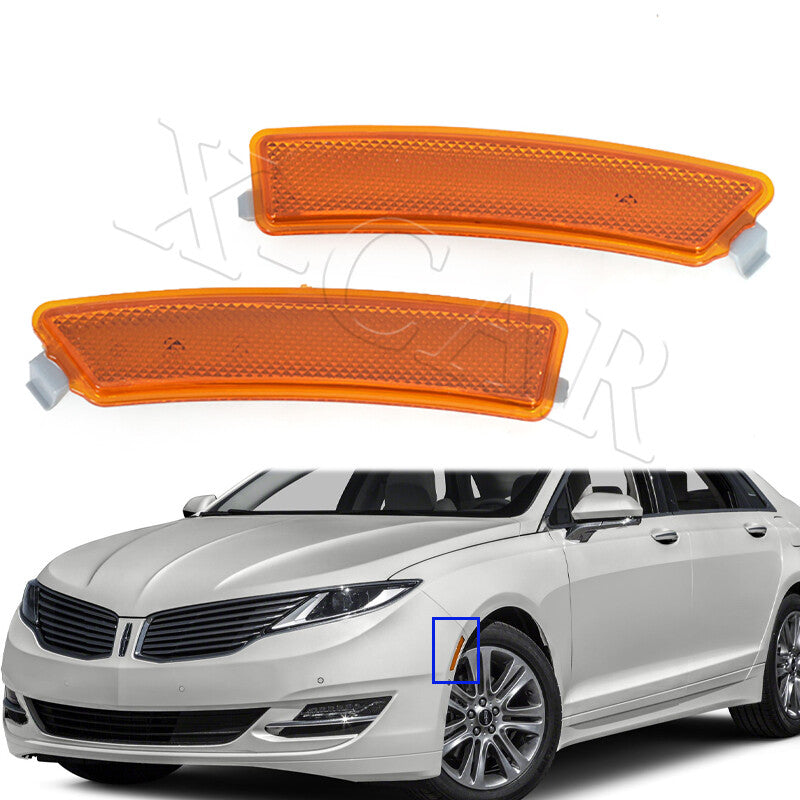 1 Pair Front Bumper Reflector Side Marker Light Lamp for LINCOLN MKZ 2013-2016