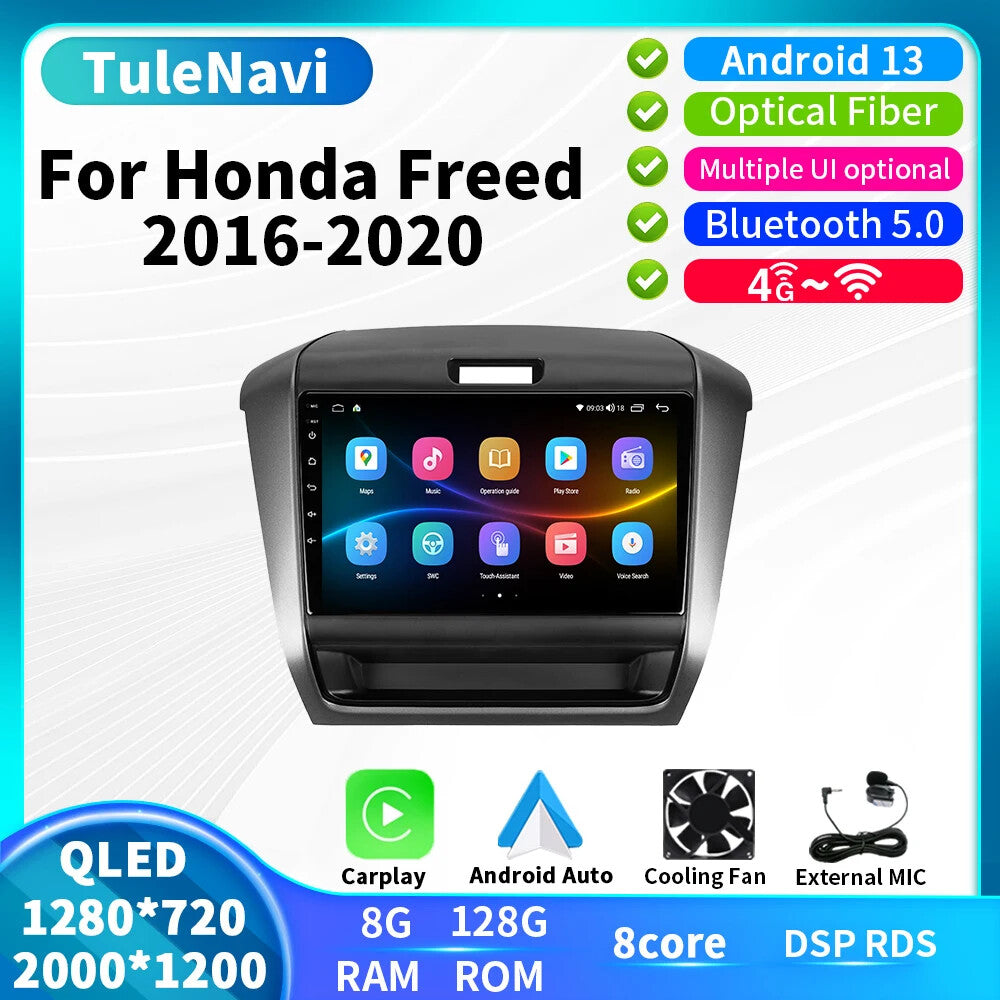 for Honda Freed 2016-2020 Stereo Car Radio CarPlay GPS Android Player Screen DSP