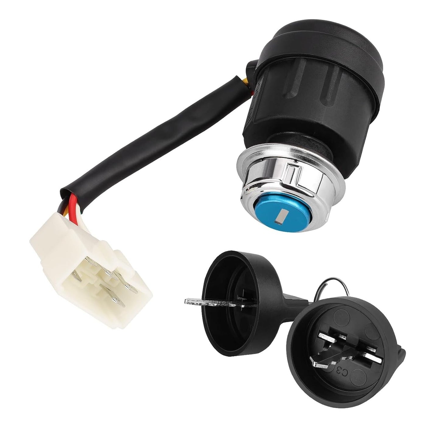 5 Wire Contact Key Switch Ignition Start Switch 5 Pin Starter Lock for Buggy