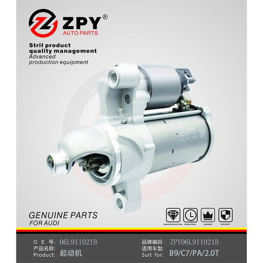 ZPY Starter Motor for Audi A4 allroad A4 Quattro 17-19 A5 Q5 L4 2.0L 1.4kW 12V
