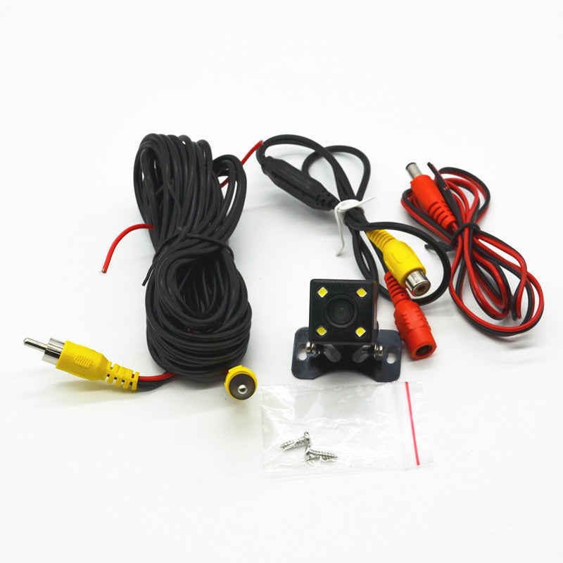 Car Rear View Backup Reverse Parking 4 LED Night CCD Square Camera Kit