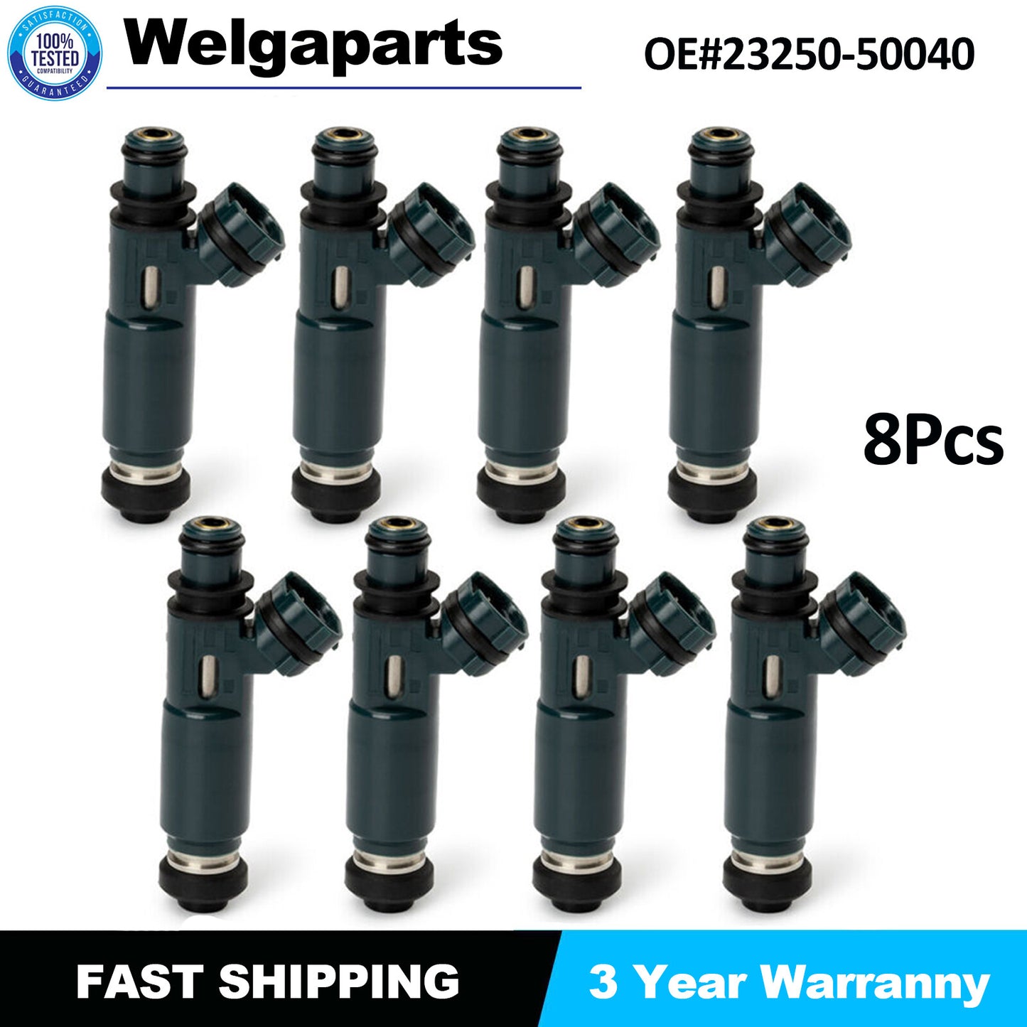8x Fuel Injectors 23250-50040 For 2000-2004 for Toyota Tundra for Lexus LX470 4.7L NEW