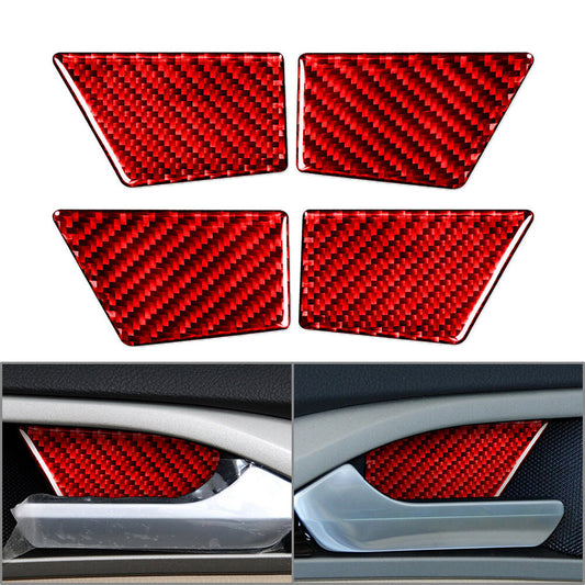 4x T¨¹rgriff-Sch¨¹ssel-Abdeckungs-Verkleidung f¨¹r for Ford Mondeo 13-19 Kohlefaser-Rot