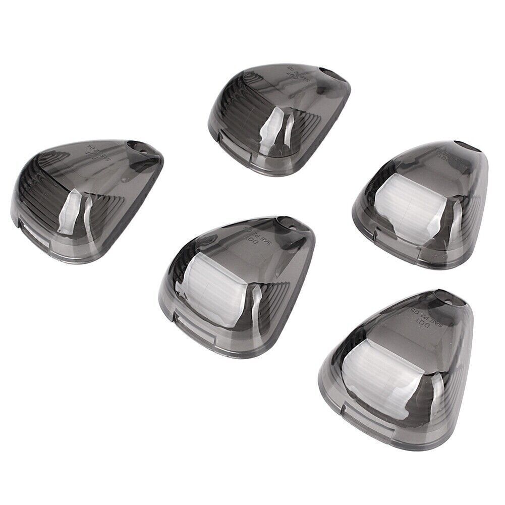 5pcs Smoke Roof Cab Marker Top Light Lens Covers for Ford F250-550 Superduty New