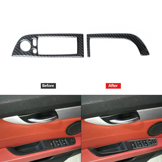 Carbon Fiber Driver Window Switch Lift Panel Cover Trim for BMW Z4 E89 2009-2016