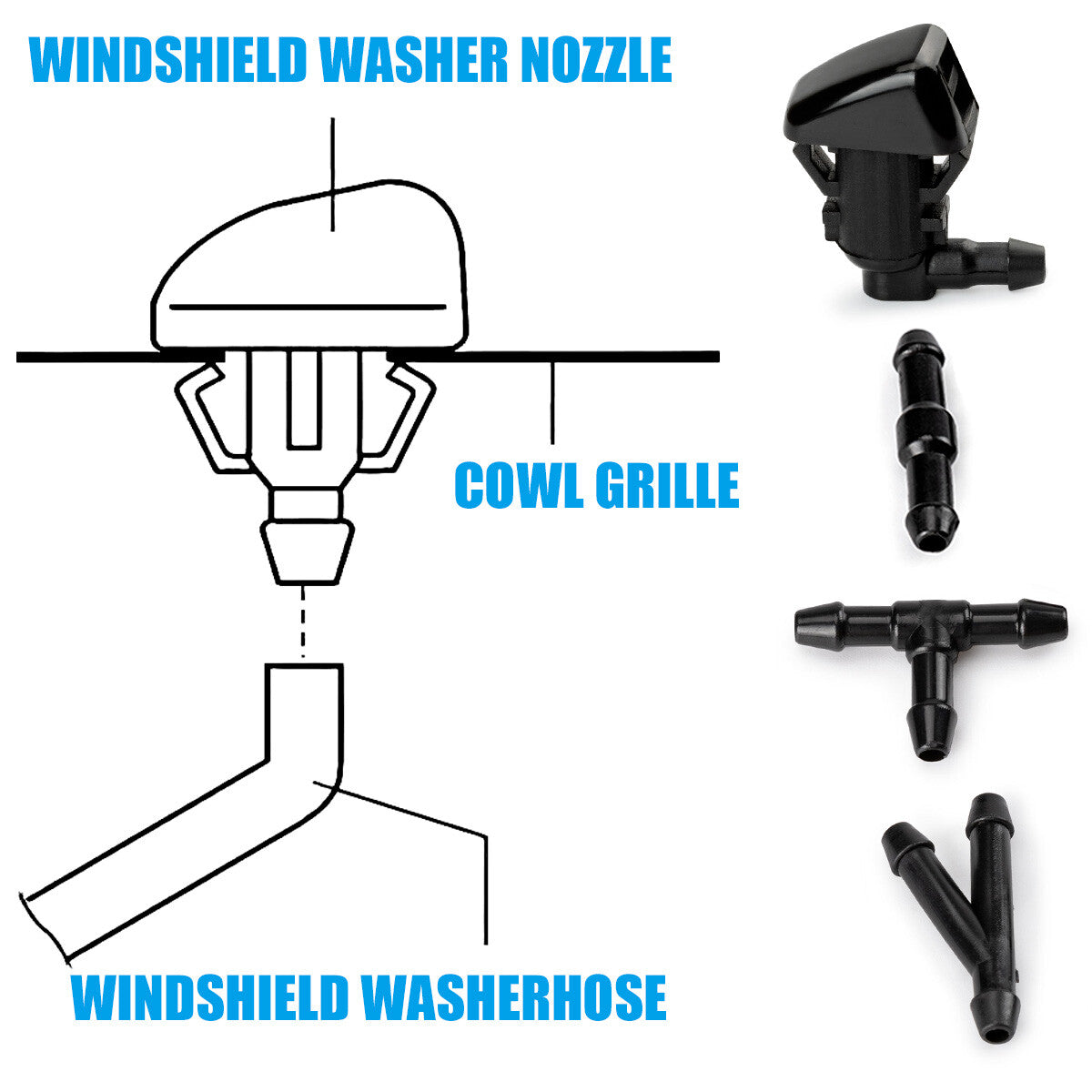 2PCS 7T4Z-17603-A NEW Windshield Washer Jet Nozzle Set for FORD F-350 F-450