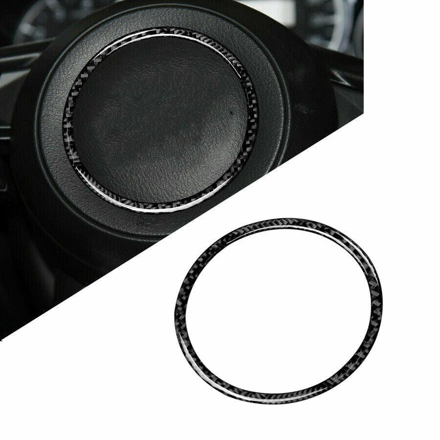 Carbon Fiber Interior Steering Wheel Cover Trim for Mazda CX-5 2014-18