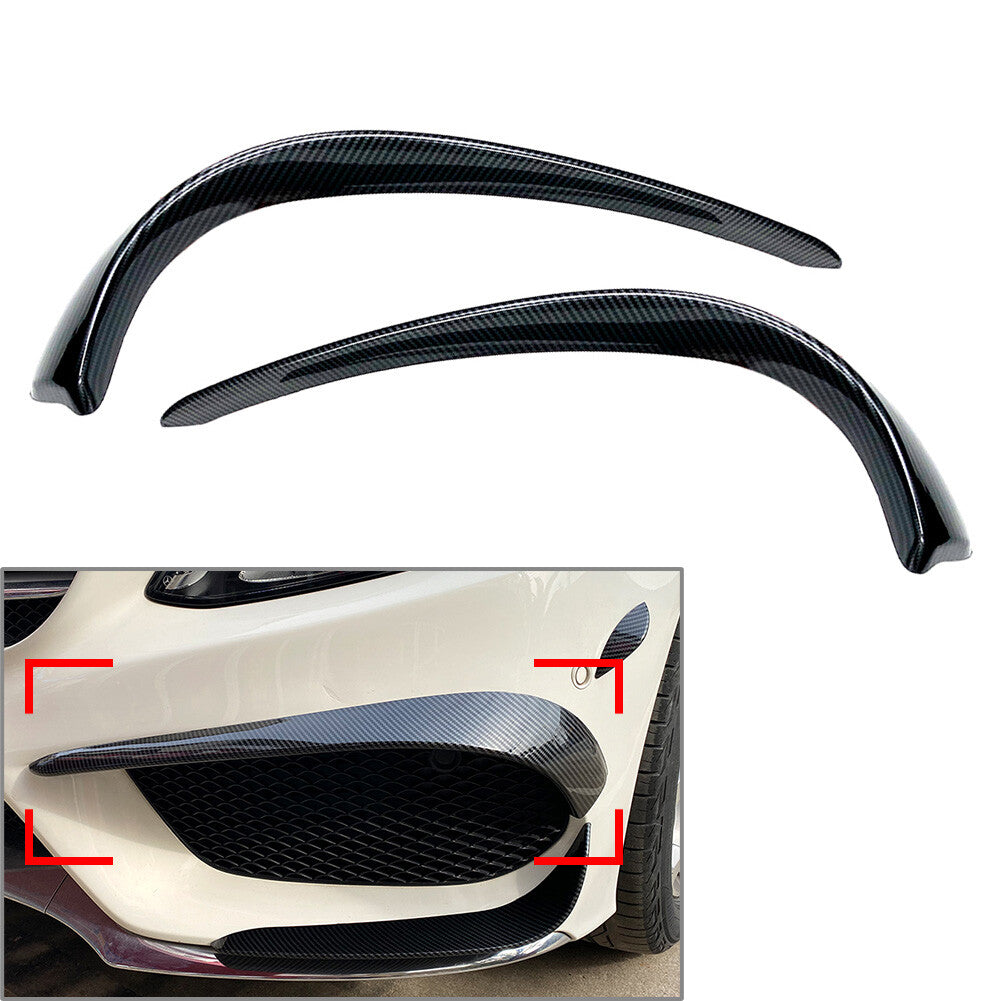 Front Bumper Fog Light Cover Trim for Mercedes-Benz C-Class W205 2015-18 Carbon