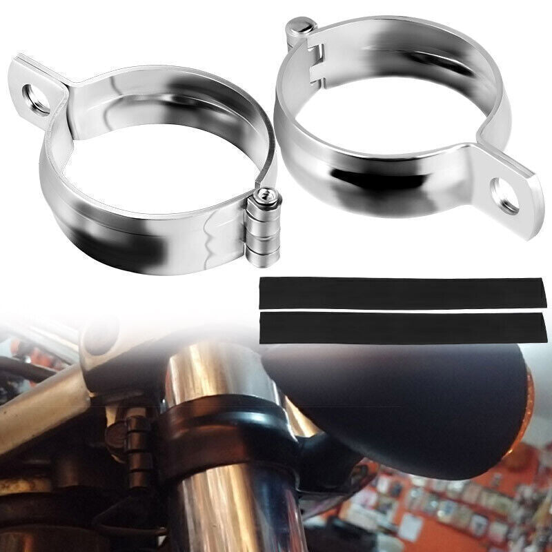 Chrome Motorcycle 48mm-60mm Front Fork Mount Clamp Turn Signal Bracket Holder