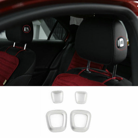 4P for Benz GLA W156 2020-2022 Silver Car for Seat Headrest Button Switch Cover Trim