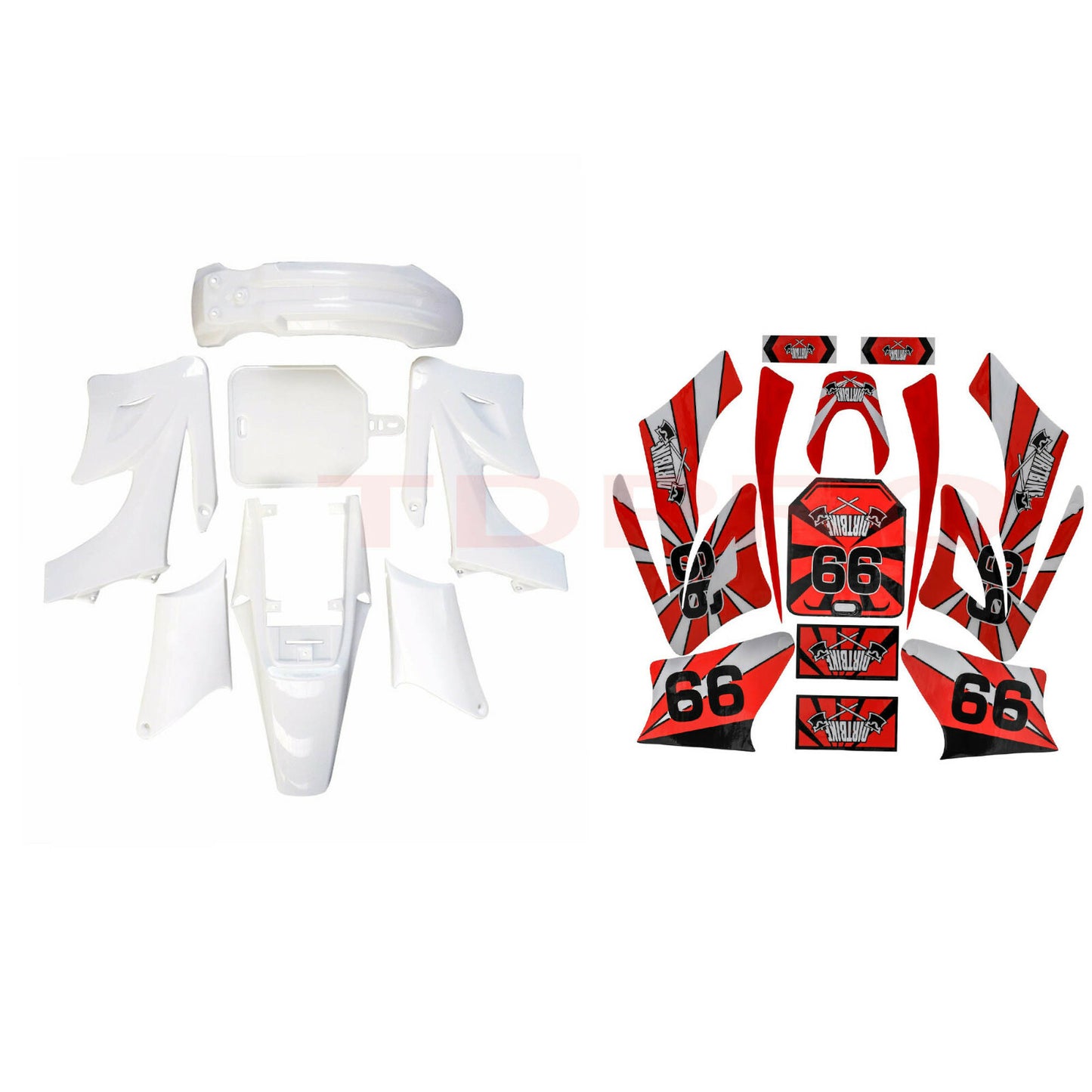 Apollo Orion Plastic Mudguard Kit with Decal Graphics for Pit Bikes 125cc 250cc 150cc
