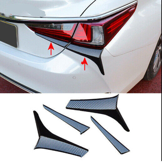 for Lexus ES300h 2018-22 Carbon Fiber ABS Rear Tail Light Lamp Strip Trim Set 4x