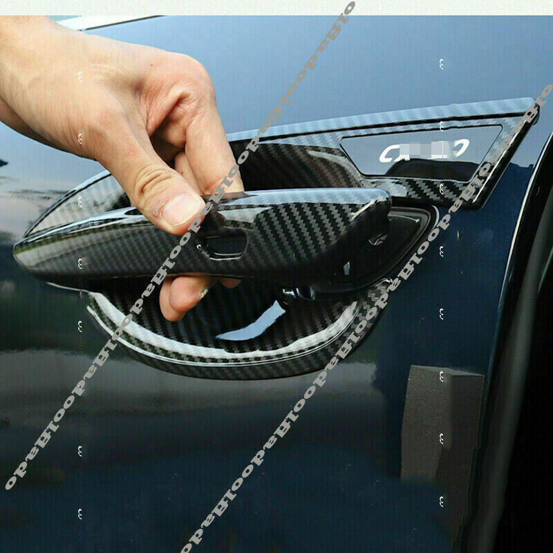 for Mazda CX-30 2020-2022 Carbon Side Door Handle+Bowl Trims Cover W/ for Smart Hole