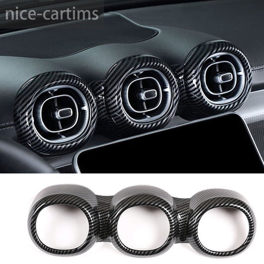 for Benz C Class W206 2022-23 Center Air Vent Outlet Panel Trim ABS Carbon Fiber