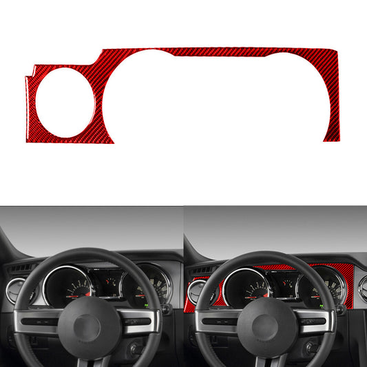 Red Carbon Fiber Console Speedmeter Surround Cover Trim for Ford for Mustang 2005-09