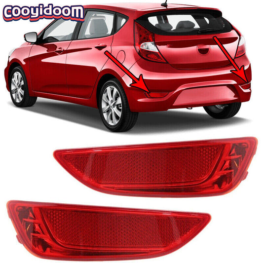 Red Rear Bumper Reflectors for Hyundai Accent SOLARIS Hatchback 2012 2013-2017