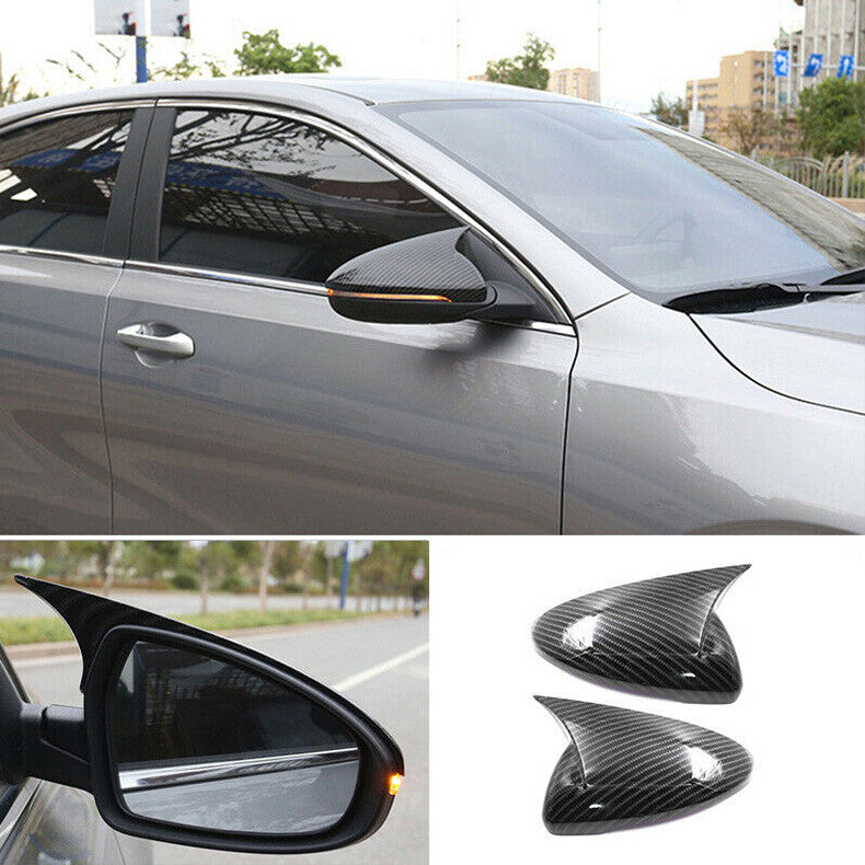 for Kia K3 Forte 2019-2021 Carbon Fiber OX Horn Side Rear View Mirror Cover Caps