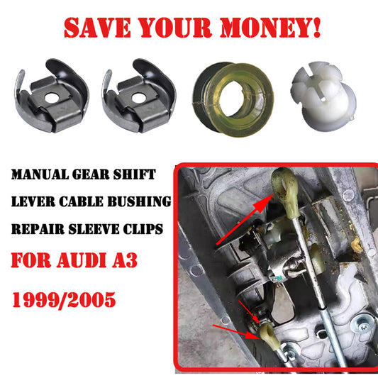 for Audi A3 Manual Gear Shift Lever Cable Bushing Repair Sleeve Clips 1999 2005