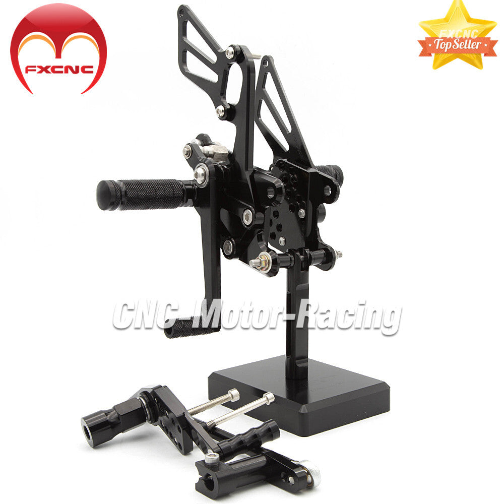 CNC geared footrest and rear peg kit for Honda CBR1000RR 2008-2016 with pedal shifting.