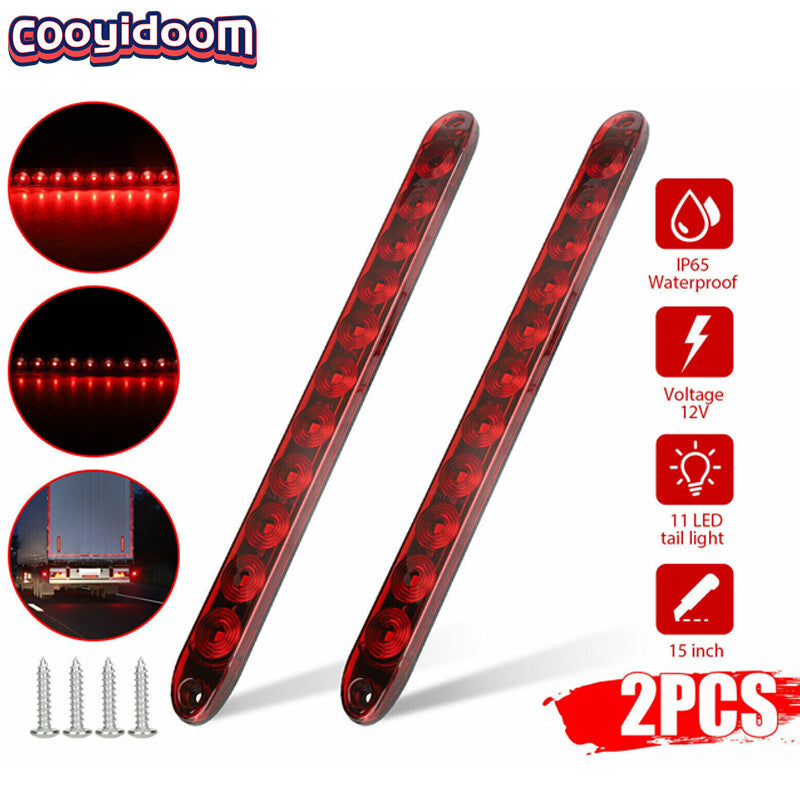 1 pair of 16-inch rear LED bumper reflectors, brake lights, taillights, turn signals, trailer markings