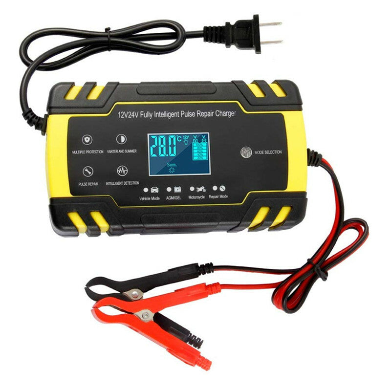 12/24V for Smart Fast Charging Tool Car Full Automatic Battery Charger Lead Acid LCD