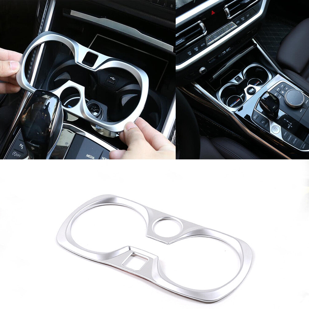 ABS Chrom Car Central Control Cup Holder Frame for BMW 3Series G20 G28 325li 19+