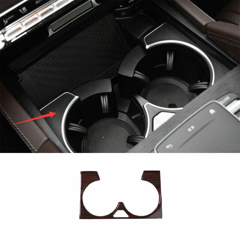 Wood Grain Inner Central Console Water Cup Cover Trim for Benz GLE GLS 2020-2023
