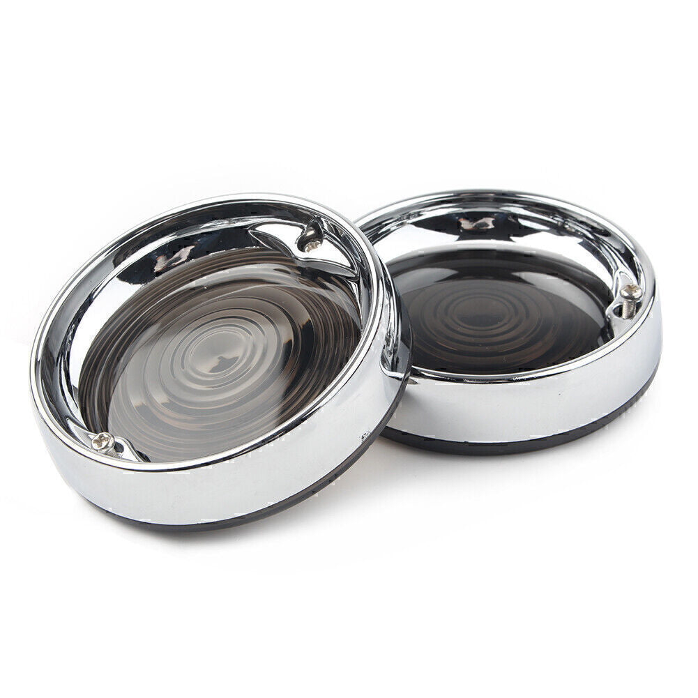 Blinkerblenden Rote Linsenabdeckung und Zierringe f¨¹r for Harley Toureb Rauchgrau