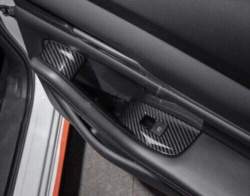 Carbon Fiber Door Window Switch Panel Cover Trims for 2019-22 for Mazda 3 CX-30
