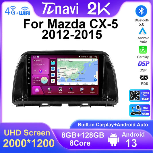 for Mazda CX-5 Stereo Car Radio Android Auto CarPlay Multimedia Video Player GPS