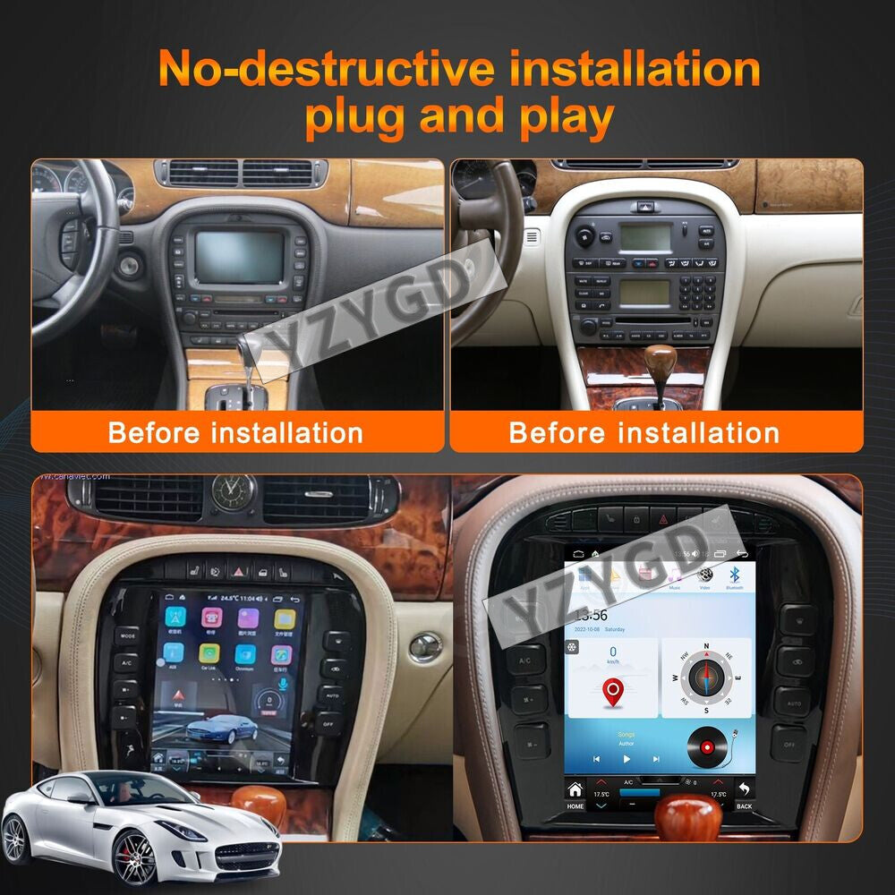 for Jaguar S-TYPE 2004 2005 Stereo Android Car Radio CarPlay Screen Receiver 64G