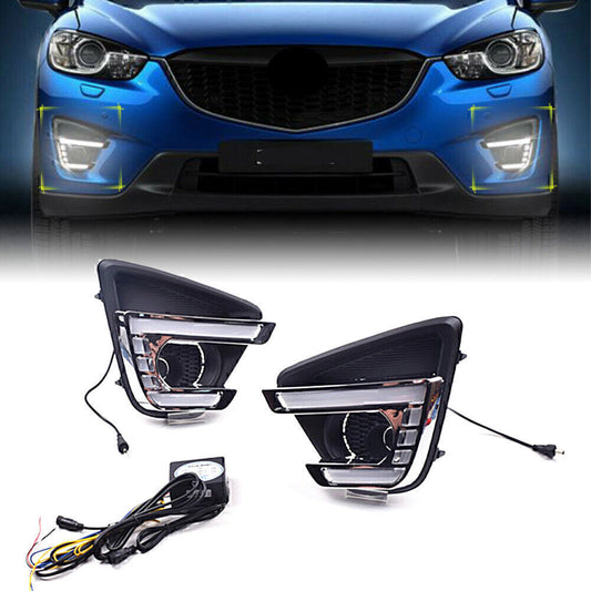 Car Front Daytime Running Light Fog Turn Lamp Fit for Mazda CX-5 2012-2016