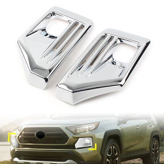 Front Fog Light Indicator Cover Trim ABS Chrome Fit for Toyota RAV4 Adventure 19-20