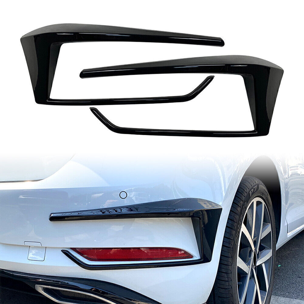 Rear Bumper Spoiler Fog Light Lamp Cover for VW for Golf 7.5 Mk7.5 2016-2019 Black