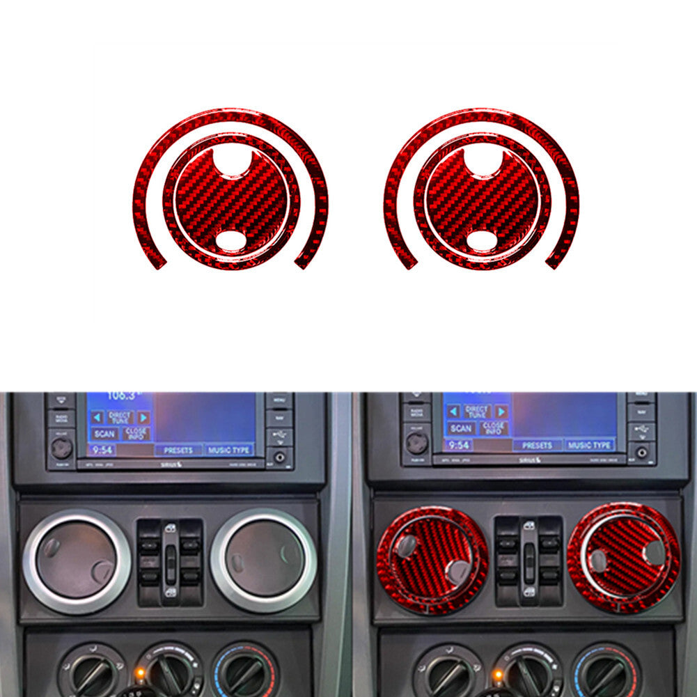 Red Carbon Fiber Central Ventilation Frame Trim for Jeep for Wrangler 2007-2010