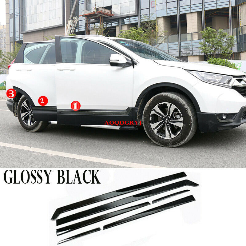 Glossy Black Car Body Side Overlay Molding Trim Cover for Honda CRV CR-V 17-2022