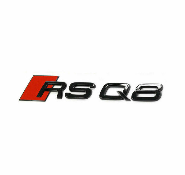 for Audi RSQ8 rear badge sticker boot trunk lid badge logo gloss black red