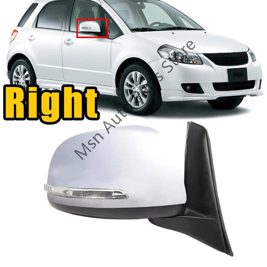Right Outside Door Rearview Mirror Assembly White for Suzuki SX4 2012 2013