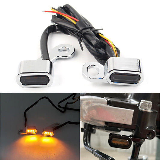 Sequential LED Turn Signals Flowing for Mini Handlebar Light Fit for Harley Motor