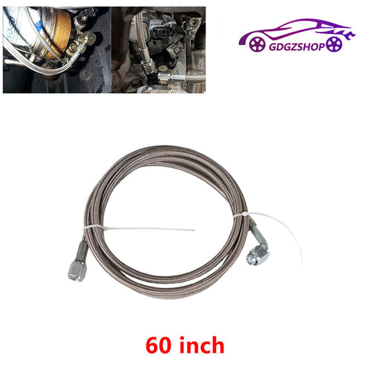 60 Turbo Oil Feed Line Stainless Braided PTFE Line 4AN 90° Straight Hose End