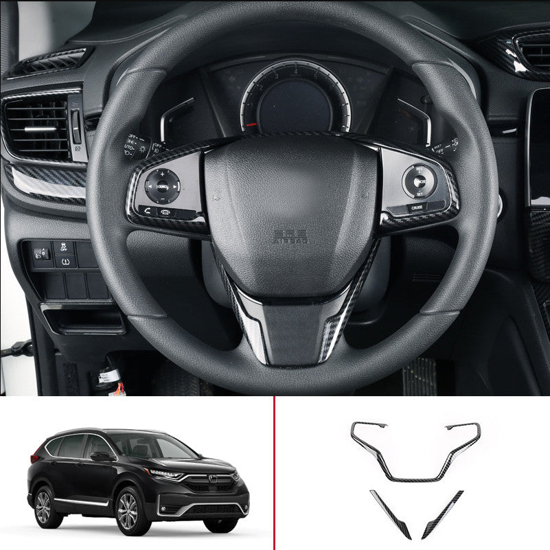 for Honda CRV CR-V 2017-2022 Carbon Fiber Inner Steering Wheel Decor Strips Trim