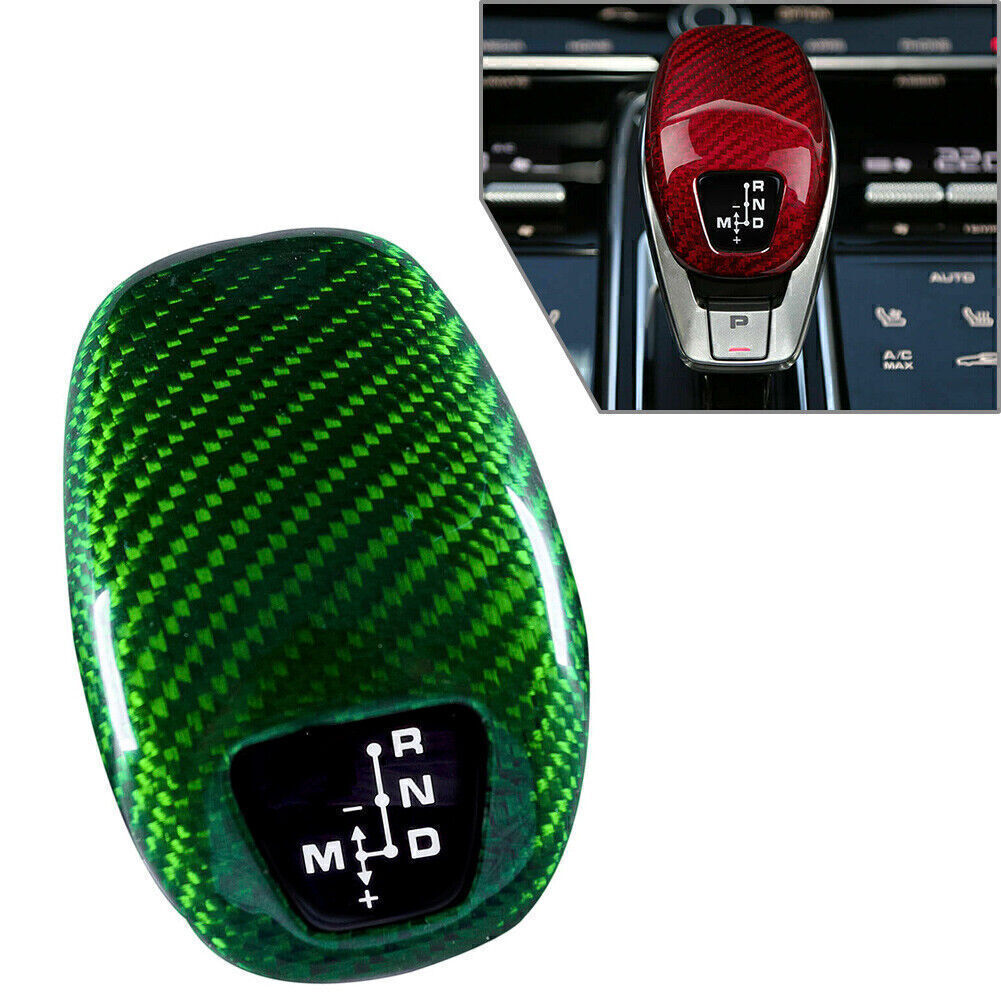 Green Carbon Car Gear Shift Knob Cover Trim for Panamera 971 Chassis G2 17-2025