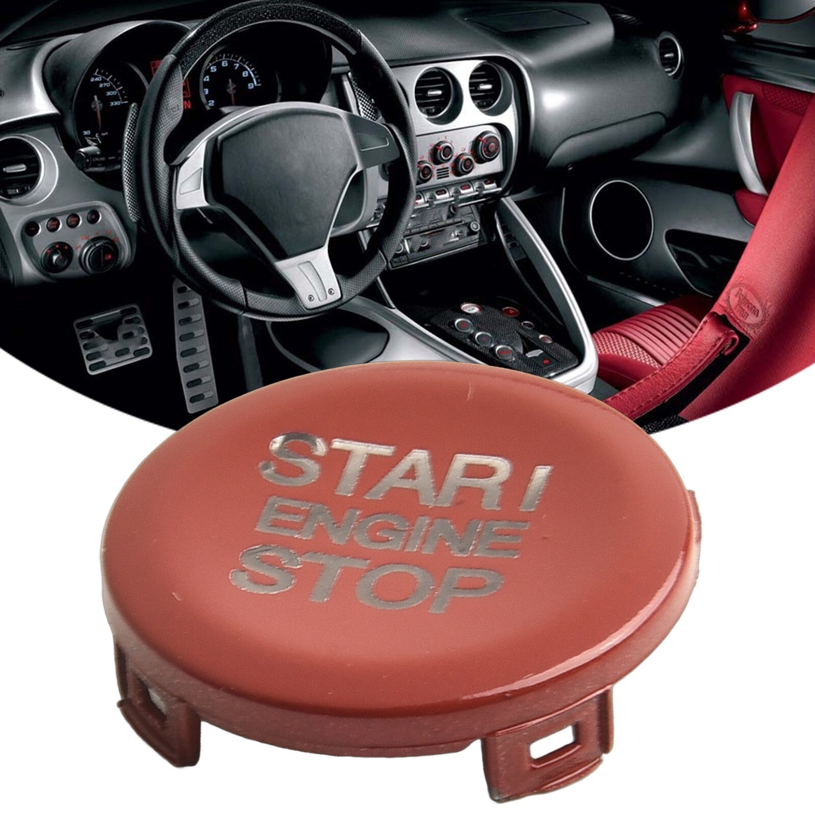 Vibrant and Stylish Car Push Start Stop Button Cover for Romeo for Stelvio 1719