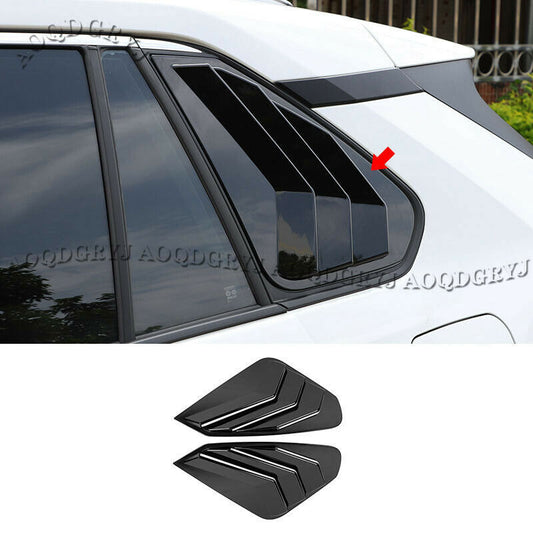 Glossy Black Window Rear Triangle Moulding Trim Shutters for TOYOTA RAV4 2019-24