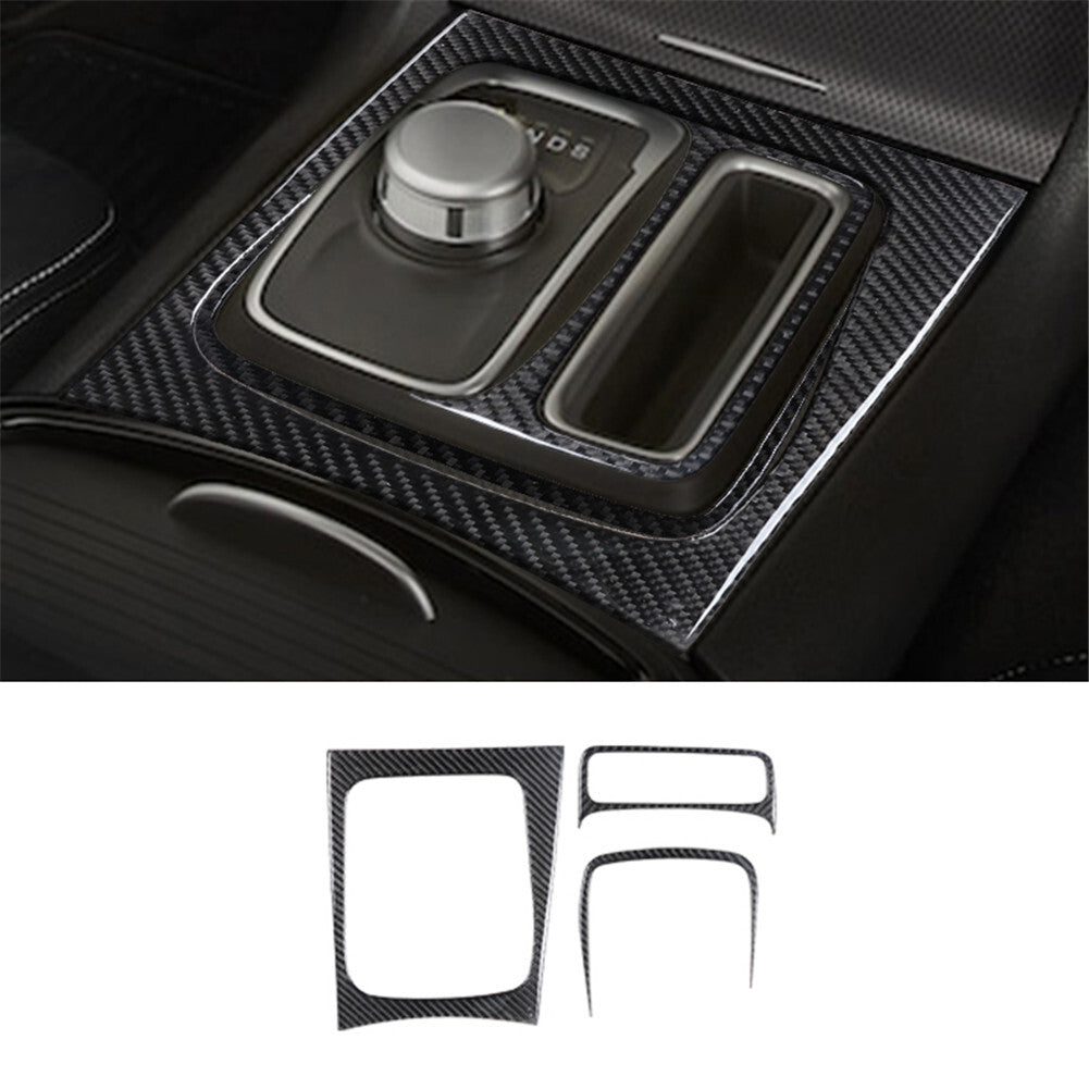 3 Central Control Shifter Frame Trim Panel Carbon Fiber for Chrysler 300 2015-17